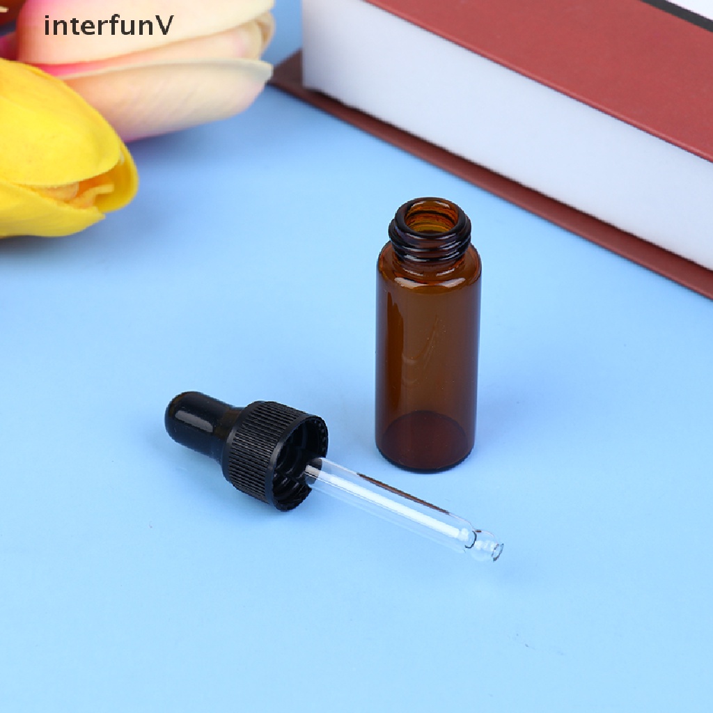 Set 10 Chai Thủy Tinh Đựng Tinh Dầu / Rau Củ 1ml 2ml 3ml 5ml Tiện Dụng