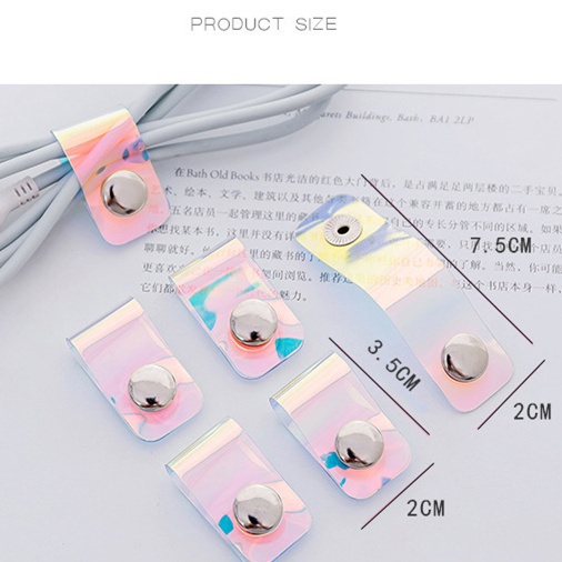 Mới Set 5 Dây Quấn Cáp / Tai Nghe Màu Laser Tiện Dụng