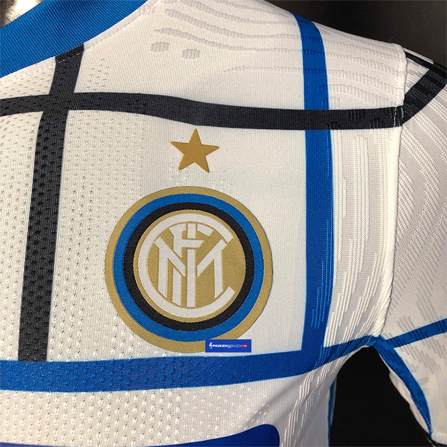 Áo Inter Milan sân khách 2020-2021 sọc caro, áo Inter sọc caro trắng xanh sân khách 2021 SF ❝Thái Lan❞