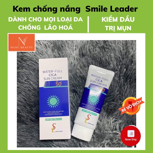 Kem chống nắng chống lão hoá, dưỡng trắng, cho da dầu, da khô, da nhạy cảm, spf50, Hàn Quốc sun cream Smile Leader | BigBuy360 - bigbuy360.vn