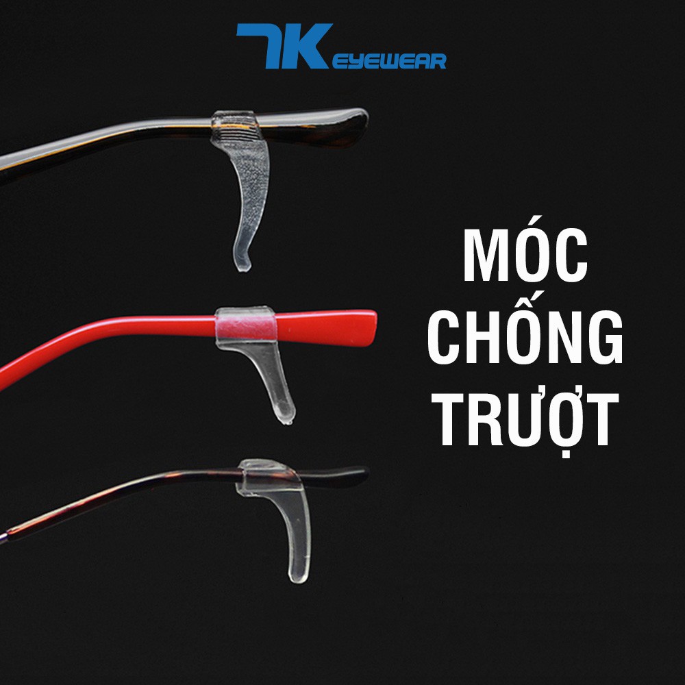 Móc gọng kính cận nam nữ thời trang 7KMOC chống trượt màu đen, trong bằng silicon dẻo