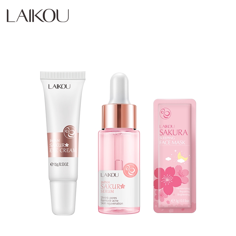 Bộ mỹ phẩm LAIKOU kem dưỡng da mắt 15g + serum hoa anh đào 17ml + mặt nạ dưỡng da 3g | BigBuy360 - bigbuy360.vn