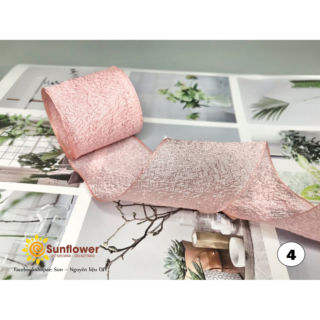 Ruy băng voan xốp nhăn cao cấp