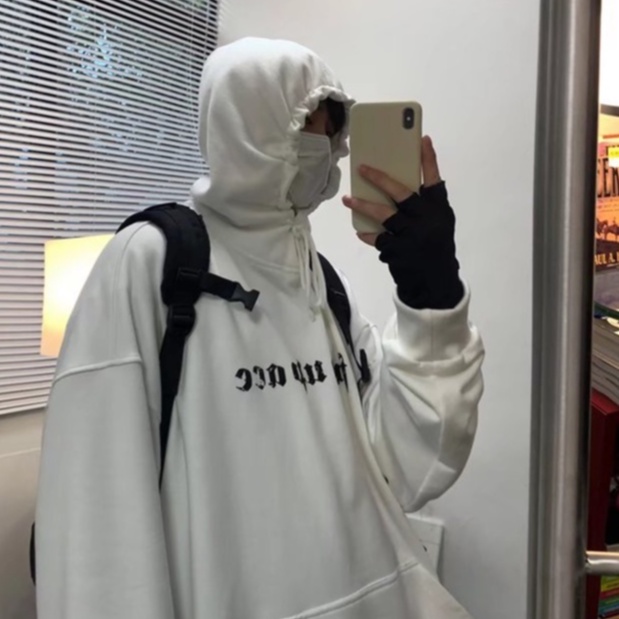 Áo hoodie dáng rộng in họa tiết chữ cái đơn giản dễ phối đồ cho cả nam và nữ