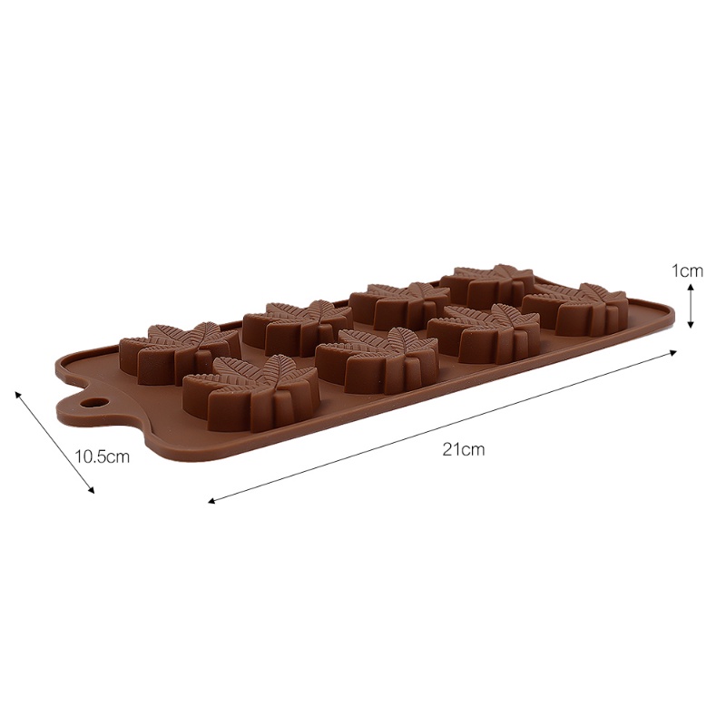 Khuôn Silicone 8 Ngăn Tạo Hình Lá Phong 3D Làm Bánh