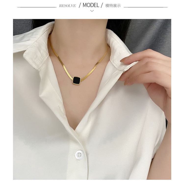 Dây chuyền vòng cổ nữ titan dây mì mặt vuông X7-308 - CAM KẾT KHÔNG GỈ, KHÔNG BAY MÀU - BẢO HÀNH 12 THÁNG