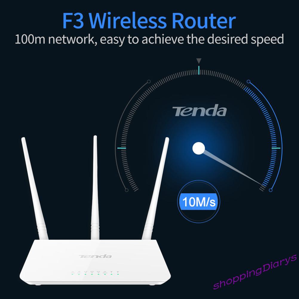 Thiết Bị Phát Wifi Không Dây Sh Tenda F3 2.4g 300m Với 3 Ăng Ten