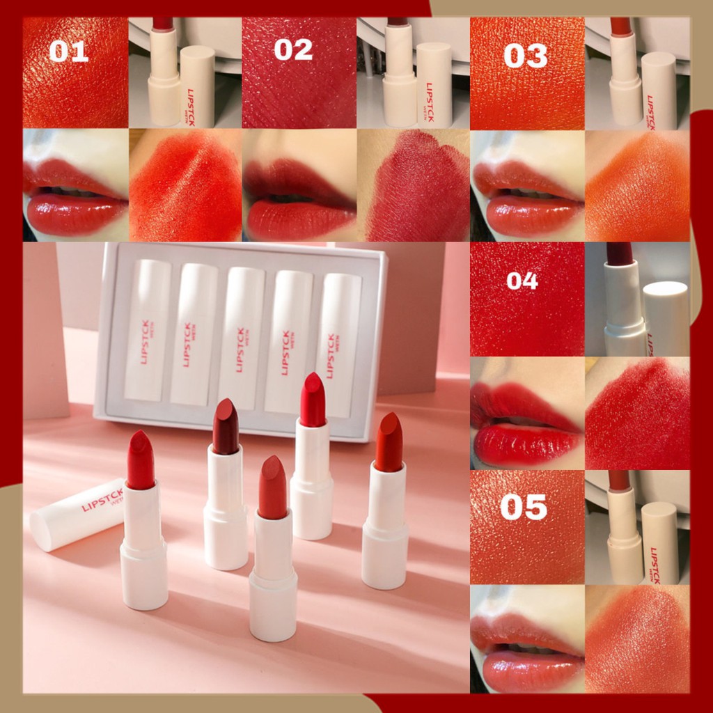 【Set 5 Cây】Son Kem Lì son môi học sinh lâu trôi