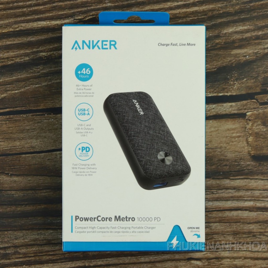 Pin sạc dự phòng ANKER PowerCore 10000mAh PD 18w Redux - A1239 Metro Mặt vải Fabric - tistore