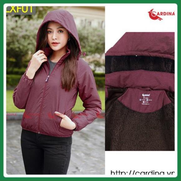 Áo Khoác Gió Nữ 2 Lớp Lót Lông Cừu CARDINA Cao Cấp Siêu Nhẹ, Siêu Ấm [SIÊU PHẨM CHỐNG NƯỚC MÙA LẠNH]