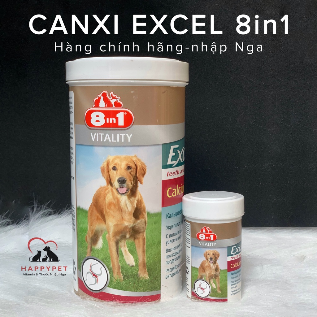 [Mã PET50K giảm Giảm 10% - Tối đa 50K đơn từ 250K] VIÊN CANXI 8IN1 EXEL CANCIUM CHO CHÓ MÈO NHẬP NGA GIÁ CỰC RẺ