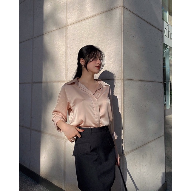 SISTERSISTER - Áo sơ mi lụa cơ bản Paris