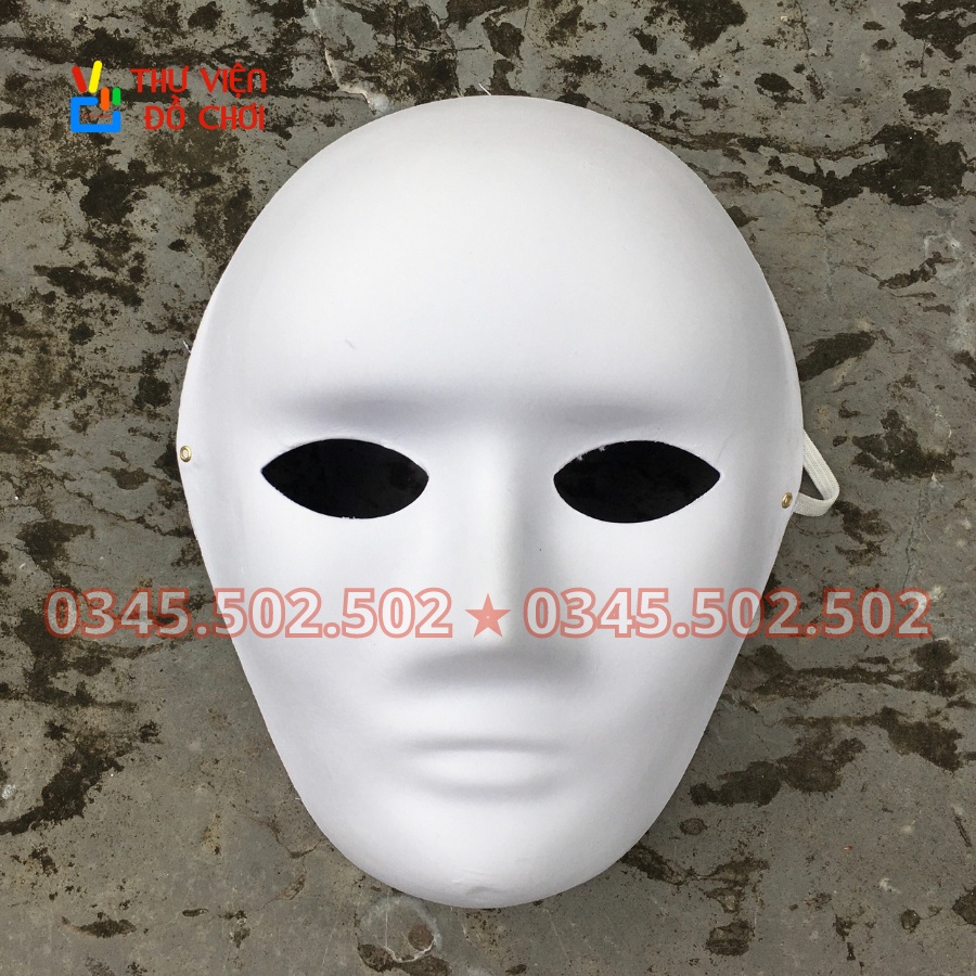 Mặt nạ giấy bồi ép mịn tự tô cho bé - Đồ chơi Trung Thu có sẵn dây đeo
