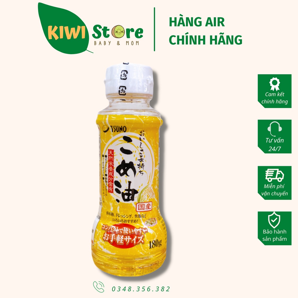 Dầu gạo Tsuno Nhật chai 180gr cho bé ăn dặm từ 6 tháng