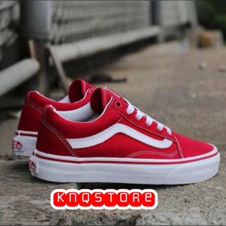 Giầy sneaker VA vải da lộn đỏ đế Trắng