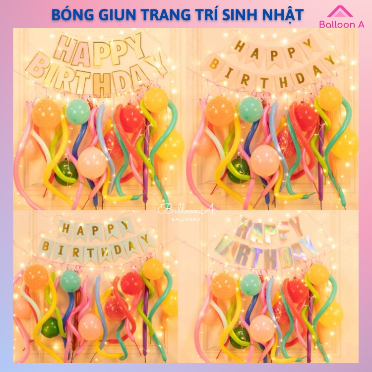 Bóng giun dài các màu trang trí - tạo kiểu trang trí sinh nhật