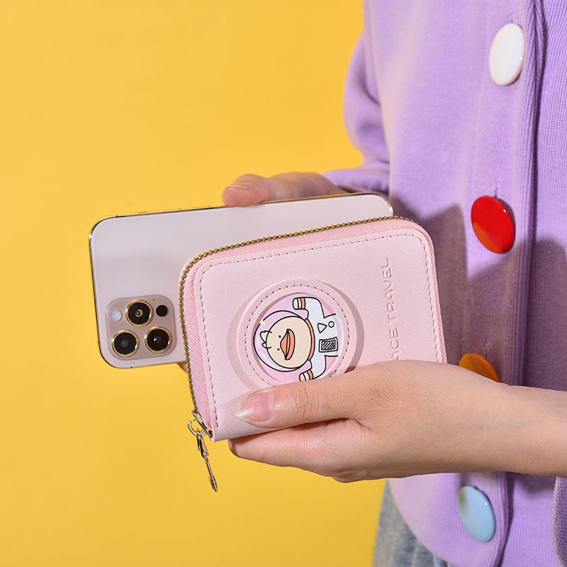 Ví Đựng Thẻ ID / Tiền Xu Họa Tiết Hoạt Hình Dễ Thương Tinh Tế Cho Học Sinh