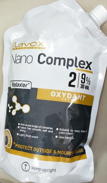 Oxy trợ nhuộm Lavox Nano Complex siêu dưỡng túi 1000 ml không rát da đầu  cao cấp  khuếch tán nhuộm đều màu bóng đẹp .