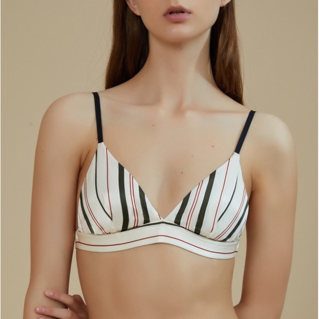 Bralette Lụa Họa Tiết Sọc Siêu Mềm Mới B179