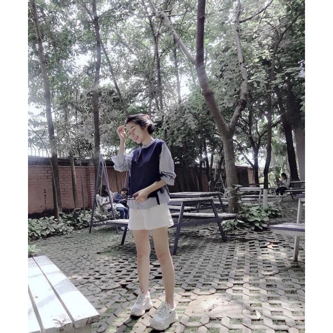 Áo kẻ kèm áo gile madeby Mullet