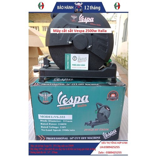 Máy cắt sắt Vespa 2500w , Máy cắt 2500w hàng chính hãng italia - Bảo Hành 12 Tháng