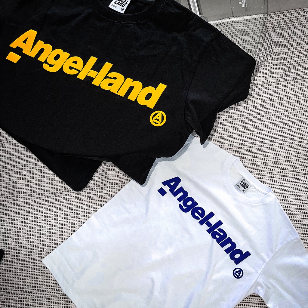 Áo Thun Basic Logo Angel-Land Unisex / Oversize Màu Đen Chính Hãng