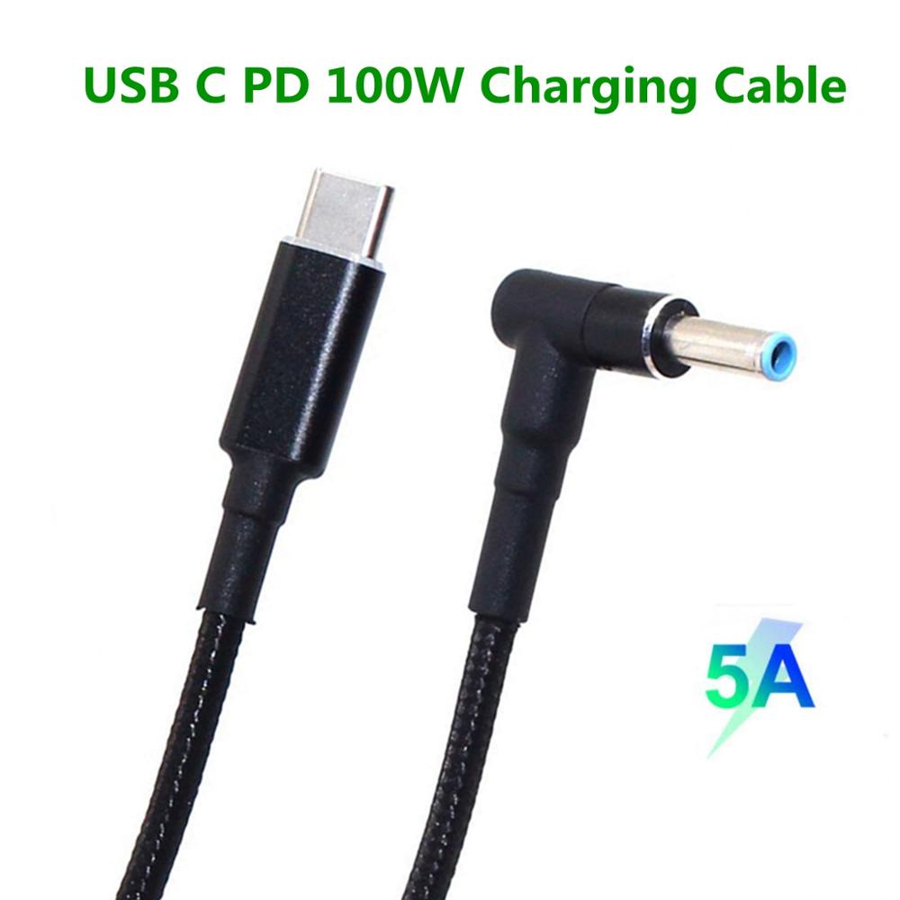 Cáp chuyển đổi 100w USB type C sang 4.5x3.0mm Dc Pd cho laptop Hp