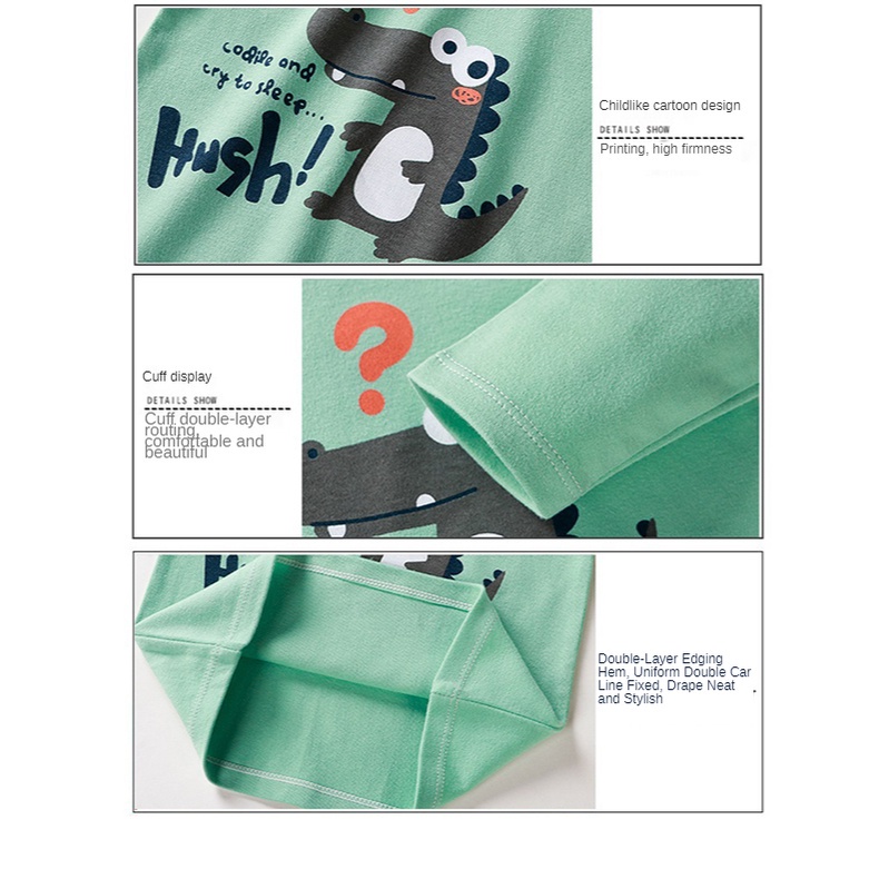 Áo thun cotton tay dài in họa tiết hoạt hình thoáng khí thời trang dành cho bé trai và gái
