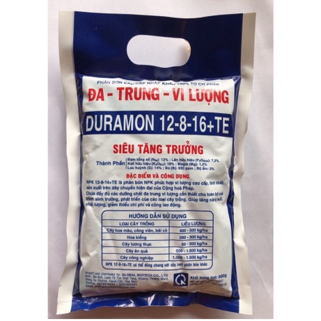 Phân bón NPK Cao Cấp 12-8-16+TE 500g  Đa năng dùng cho mọi thời kỳ