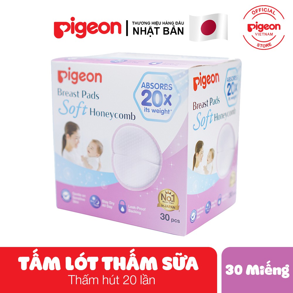 Tấm lót thấm sữa Pigeon 12/30/60 miếng/hộp (HSD: 06/2023)