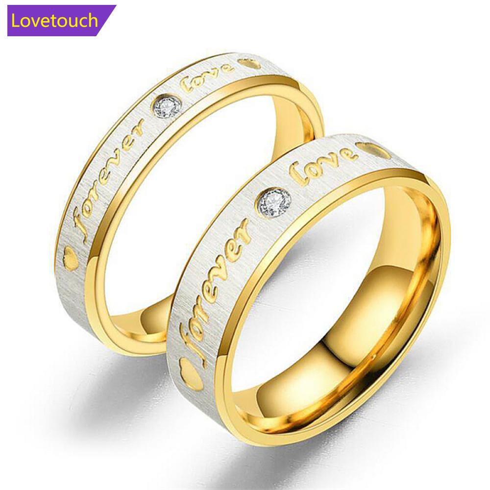 Nhẫn Titan Không Gỉ Khắc Chữ Forever Love E1N7 Dành Cho Cặp Đôi