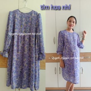 🌼đầm bầu voan hoa nhí