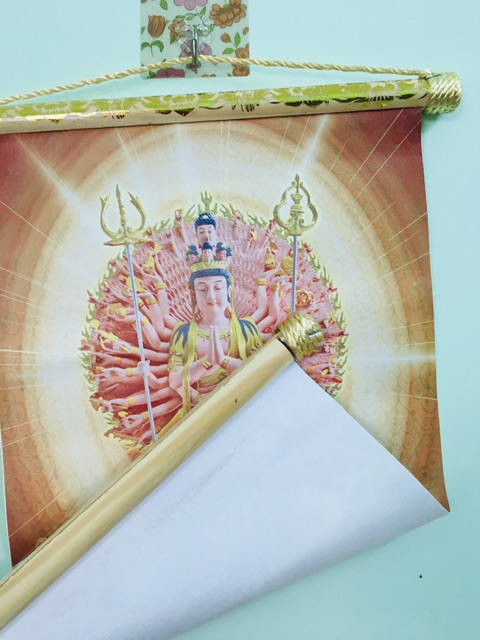 Tranh treo Phật thiên thủ thiên nhãn ( vải dù 30*45cm)