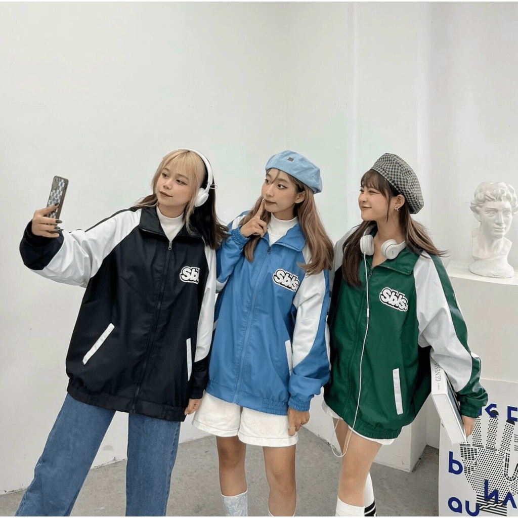 Áo Khoác Dù Nữ Cổ Bẻ Vải Dù 2 Lớp Form Rộng Phối Màu Mặc Đẹp Hot Trend NEW UNISEX