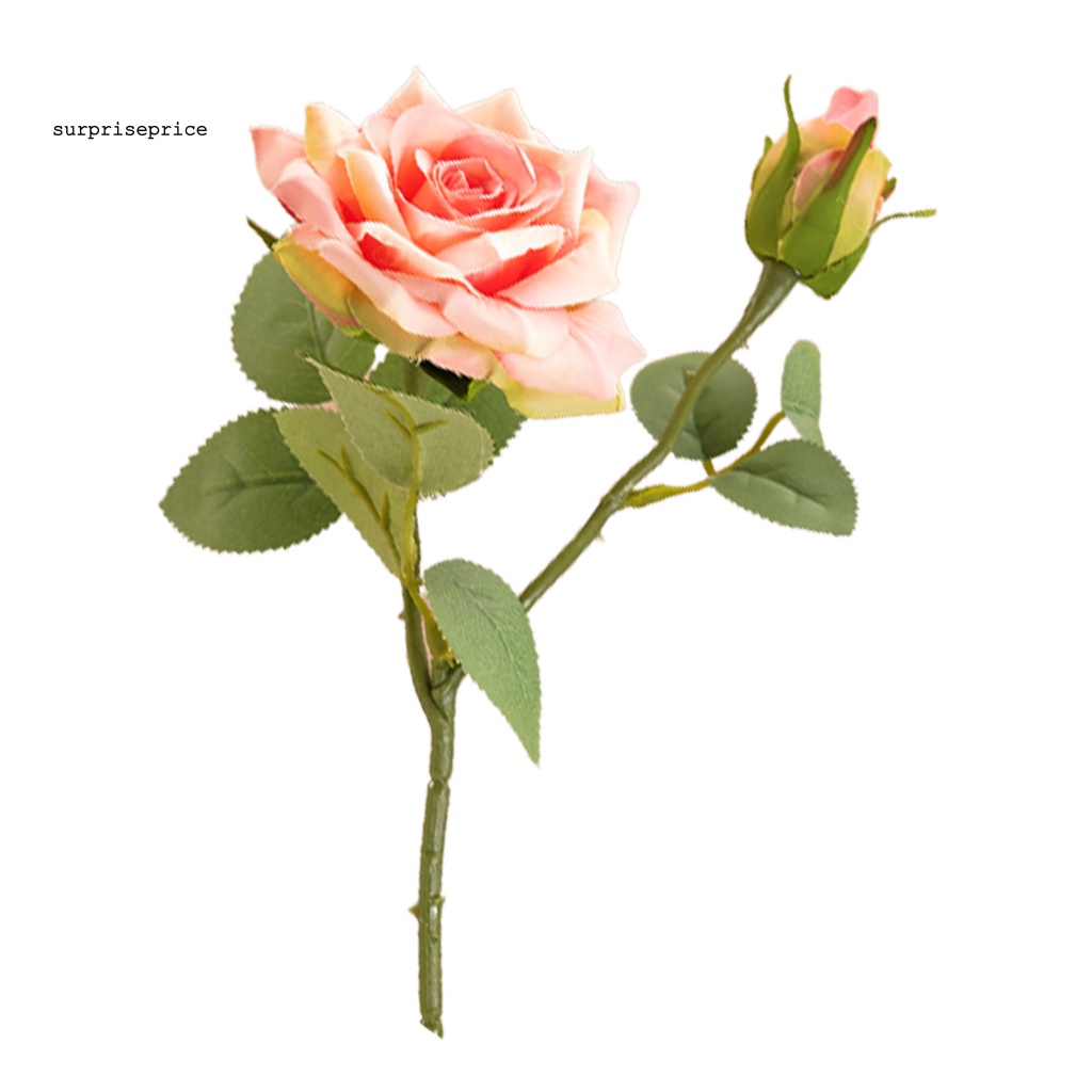 SPA Fake Flower 2 Heads Faux Rose Flower No Odor