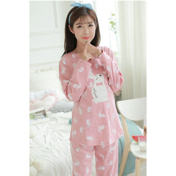 Bộ Đồ Bầu Và Sau Sinh Dài Tay Azuno AZ10341 Mặc Nhà Cao Cấp 100% Cotton Chất Mát, Mềm Mại, Không Nhăn