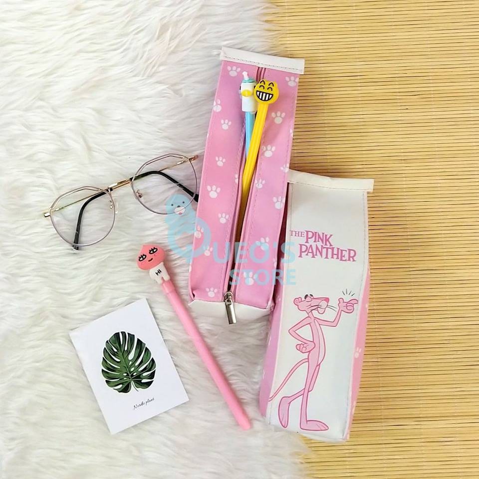 Bóp da Báo hồng Pink Panther dạng bịch sữa