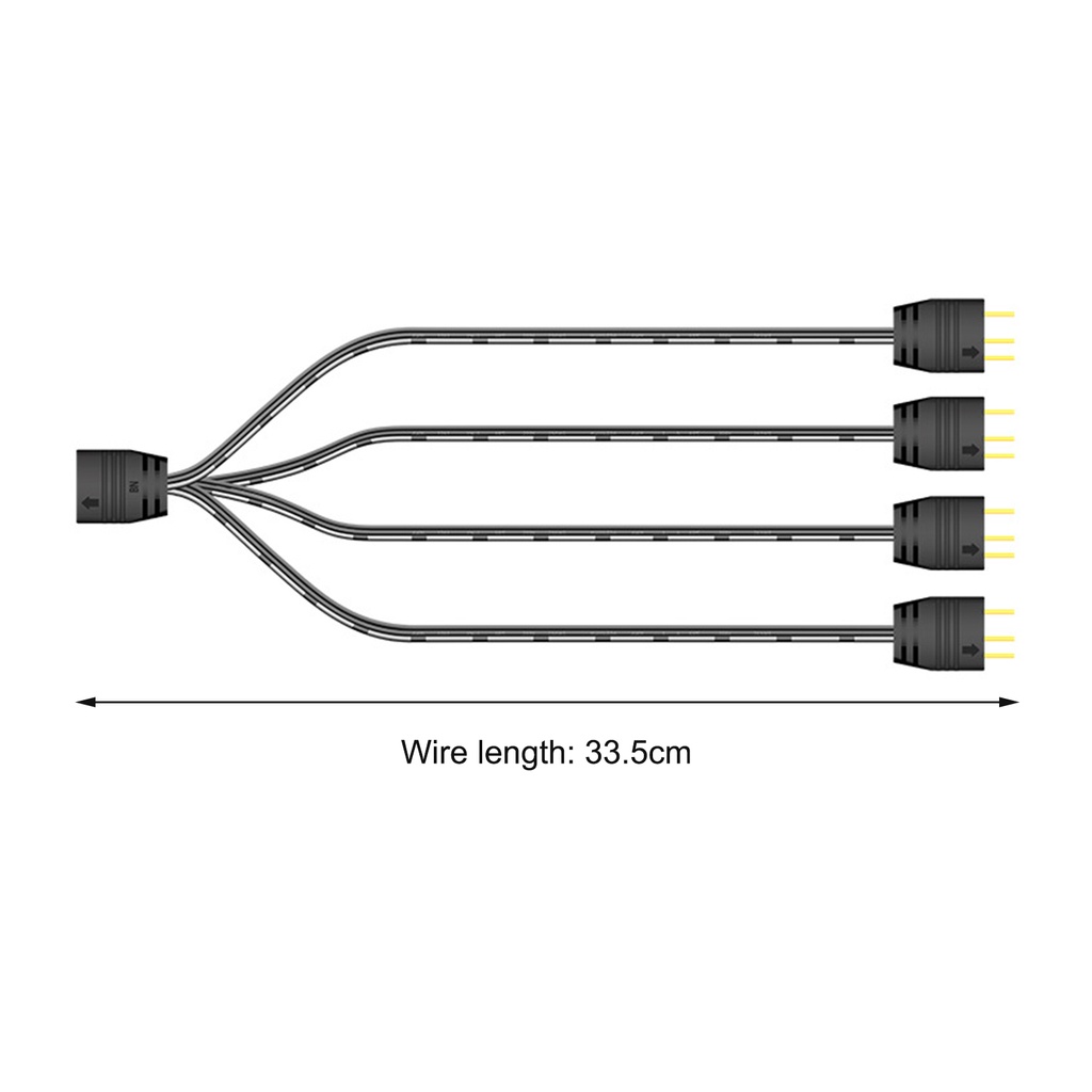 Dây Cáp Nối Dài Chuyển Đổi 5V 3 Pin 1 Sang 4 33.5cm Kèm Nắp Bảo Vệ Dành Cho Bảng Mạch Chủ dobetter COOLMOON ARGB