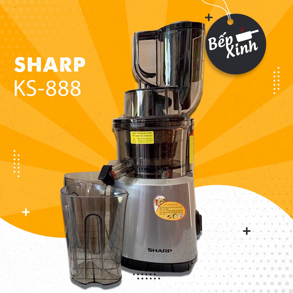 Máy ép chậm Sharp KS-888 - Máy ép trái cây Sharp - Mẫu 2022 cổ ép to ép nguyên quả