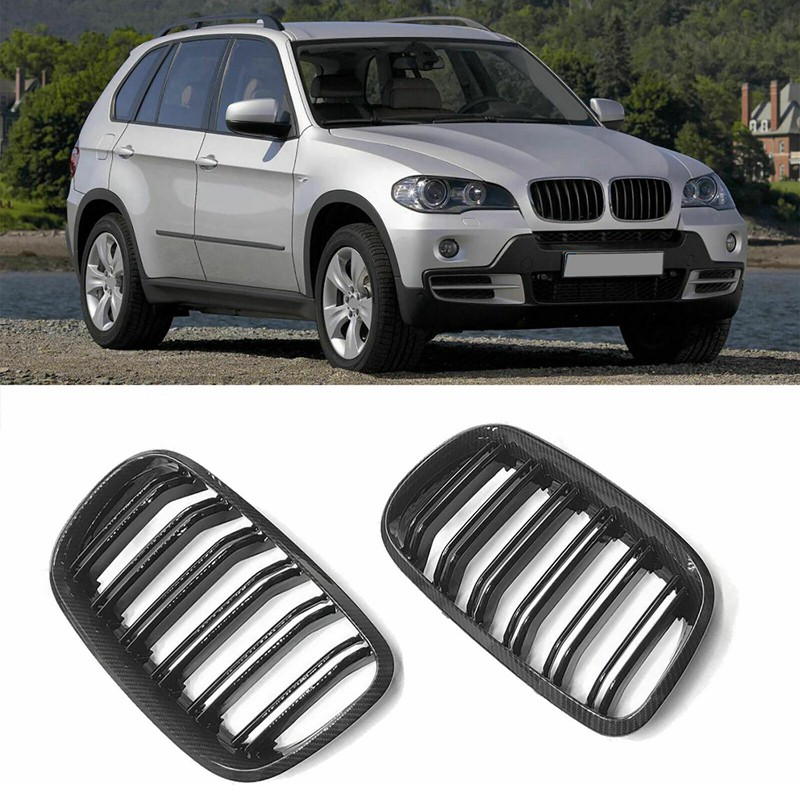 Lưới Tản Nhiệt Sợi Carbon Gắn Mui Xe Ô Tô-Bmw X5 X6 E70 E71 2007-2013