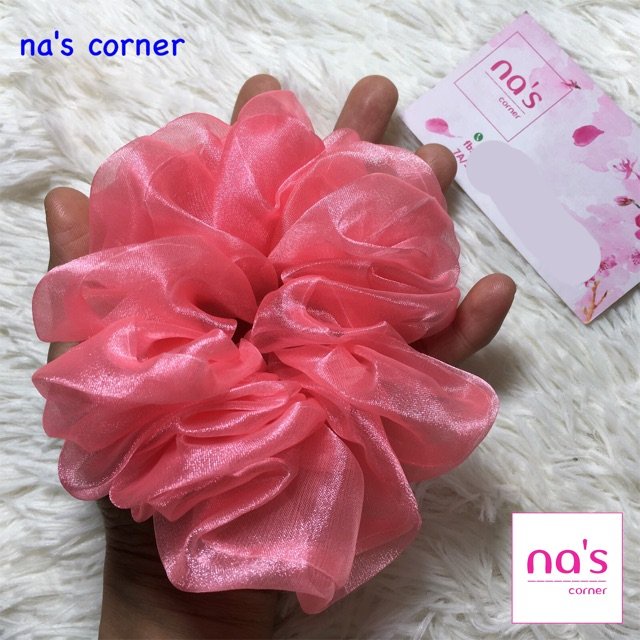 [HOT TREND] Scrunchies cột tóc voan kính trơn dày buộc tóc vải