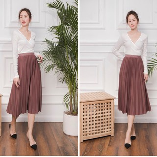 Chân váy midi voan xếp tầng sang chảnh, hàng qccc