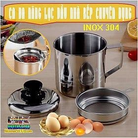 Ca lọc dầu ăn gạn dầu INOX khay lưới nhỏ bỏ các cặn mỡ dư thùa tiện lợi đa năng