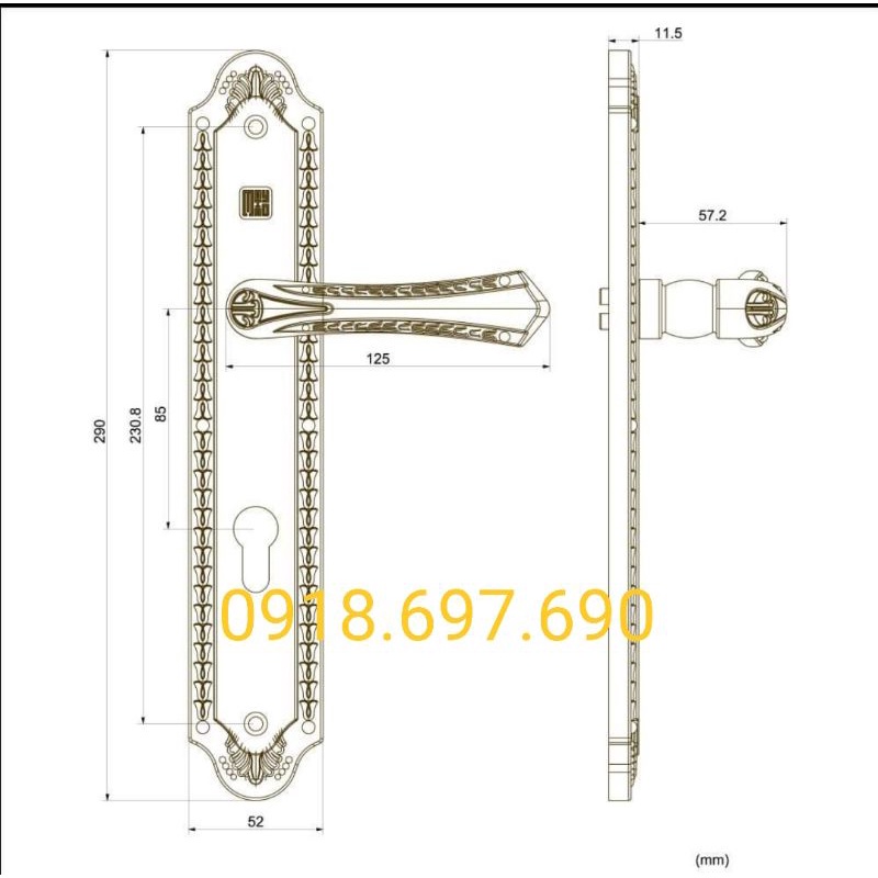 Khóa tay gạt Huy hoàng HC 5861