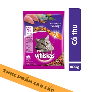 Thức ăn hạt khô cho mèo WHISKAS vị cá thụ túi 400g (1 gói)