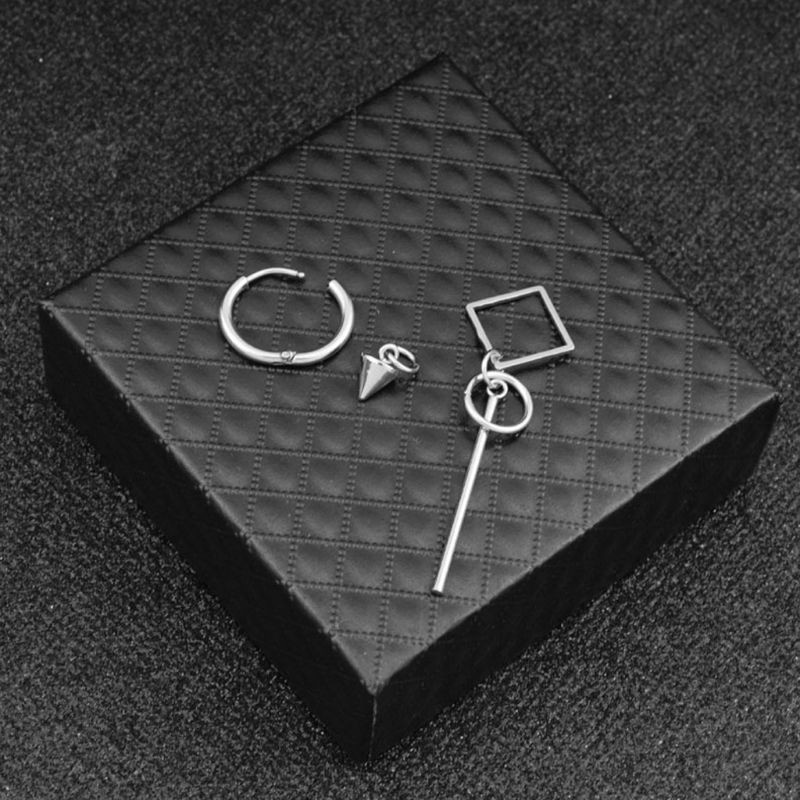 Bông Tai Dáng Dài Bằng Thép Không Gỉ Phong Cách Punk Hàn Quốc