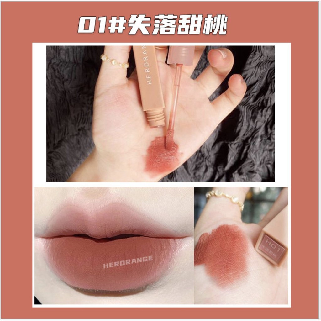 Son kem Herorangge vỏ vuông chất son mịn môi - Sammi beauty - G10