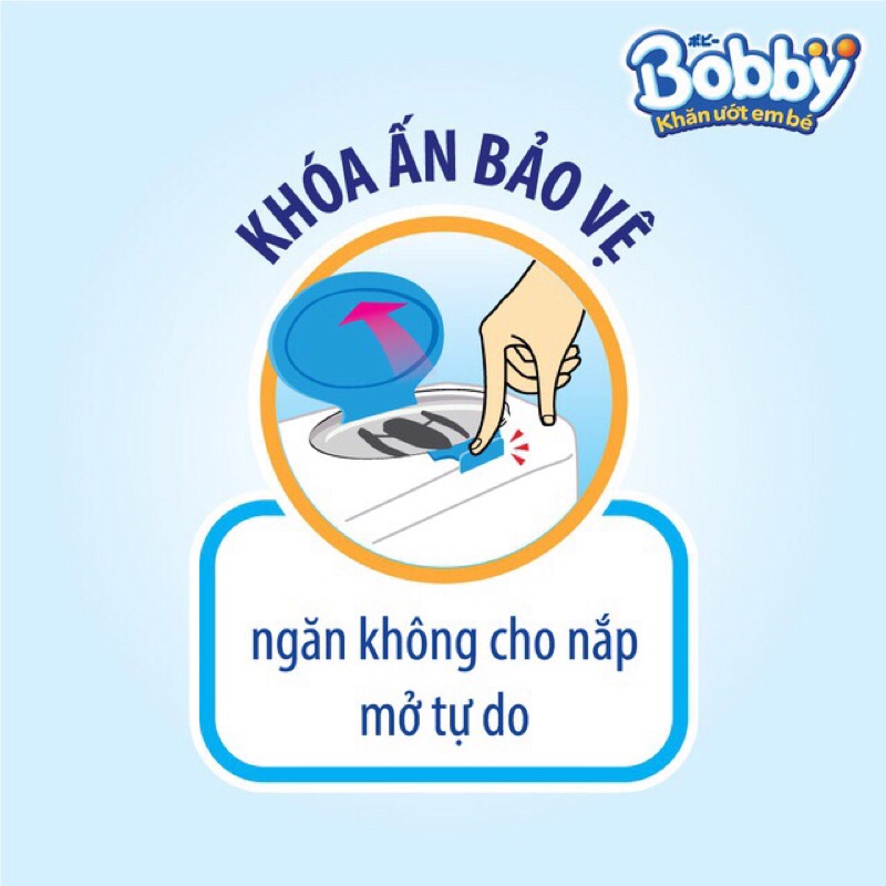 Khăn ướt Bobby không mùi hương 100 tờ