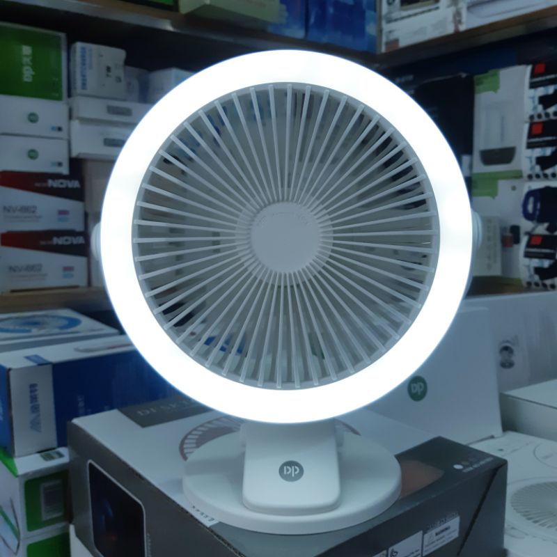Quạt Sạc Kẹp Có Đèn LED DP-7682
