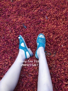 Giày móc len mẫu sandal quai hậu